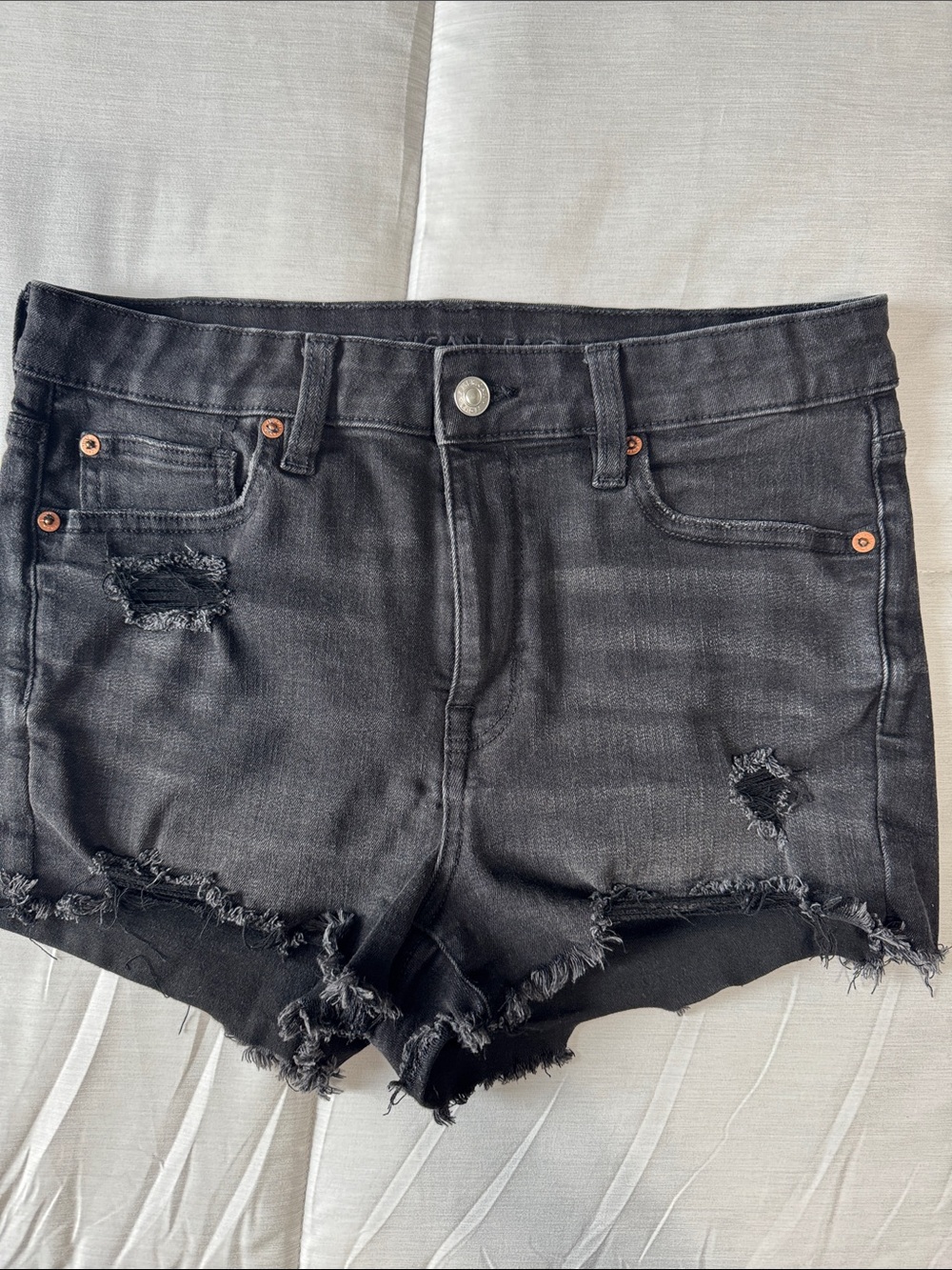 American Eagle Outfitters Black Distressed jean Shorts with stretch